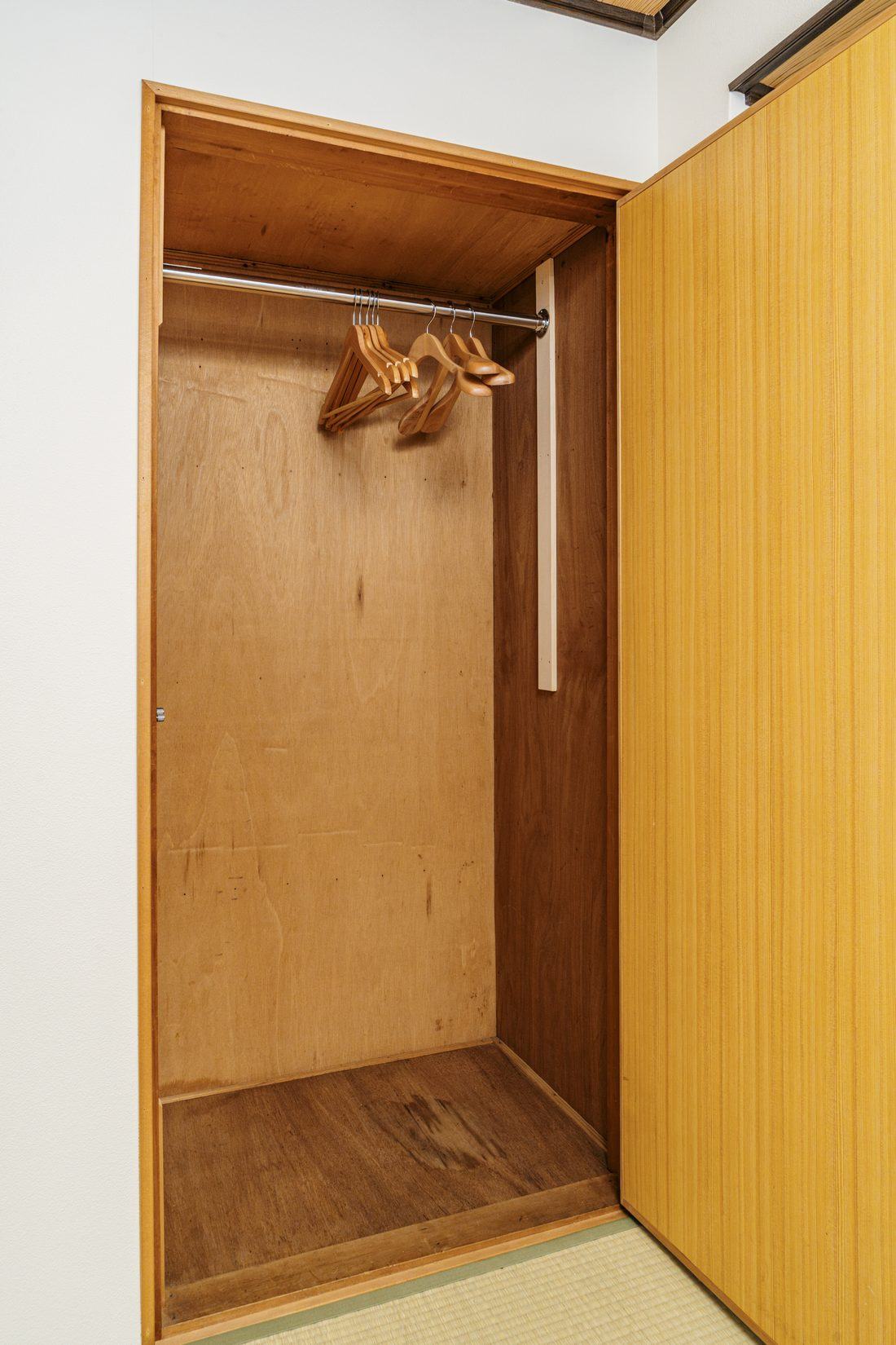 The wardrobe with hangers