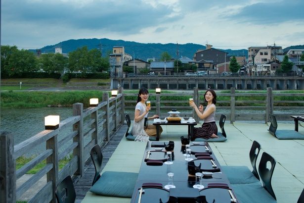 Kawadoko dining platforms over the Kamo River